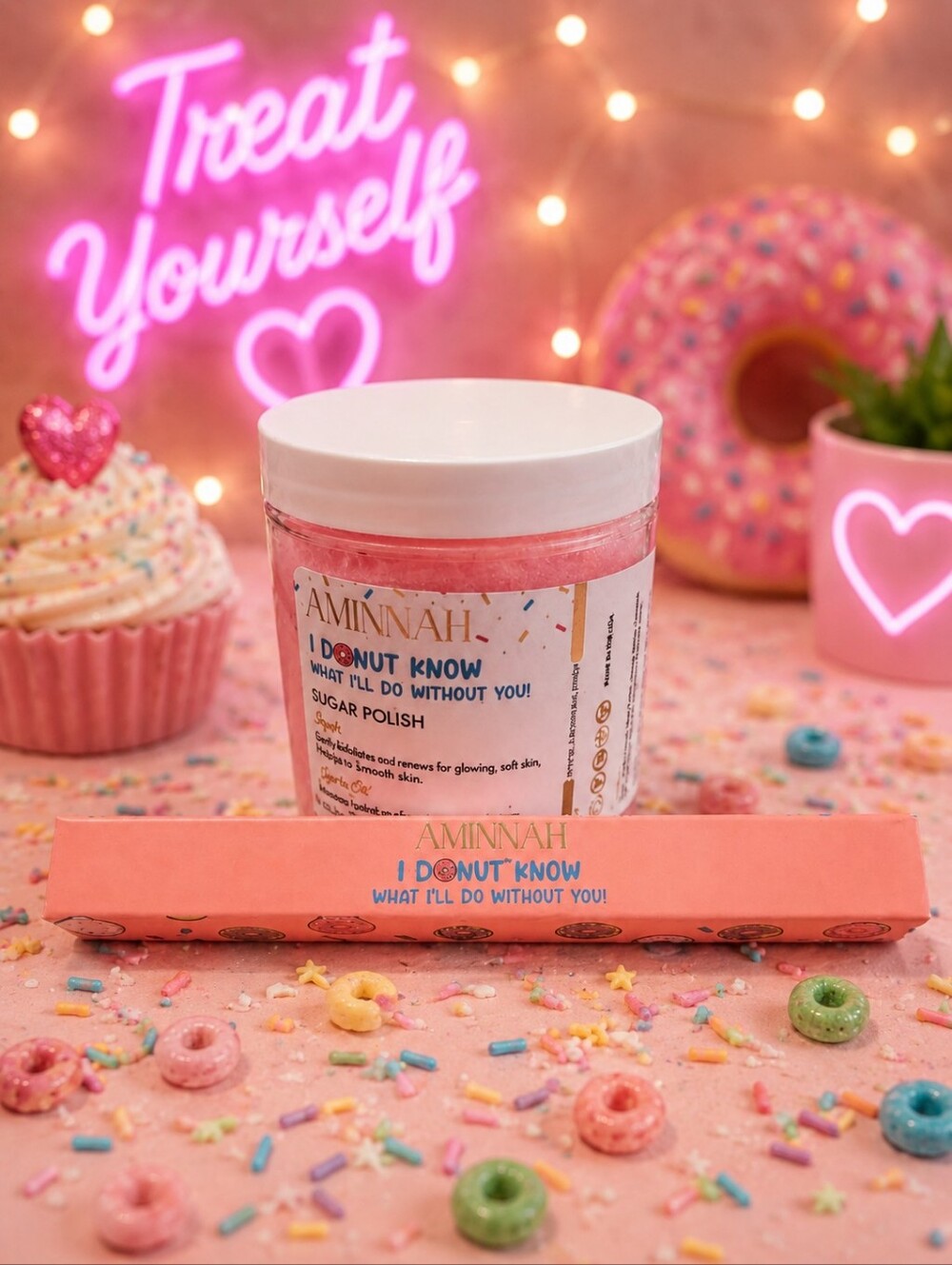 Aminnah "I Donut Know What I'll Do Without You" Sugar Polish & Lip Liner Bundle